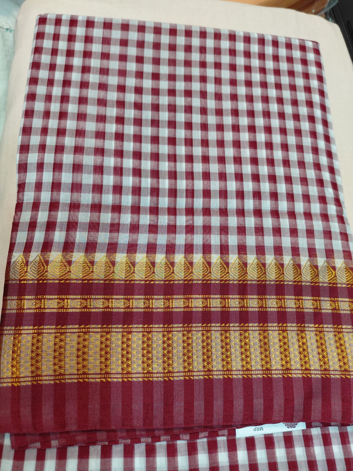 Cotton silk checks saree